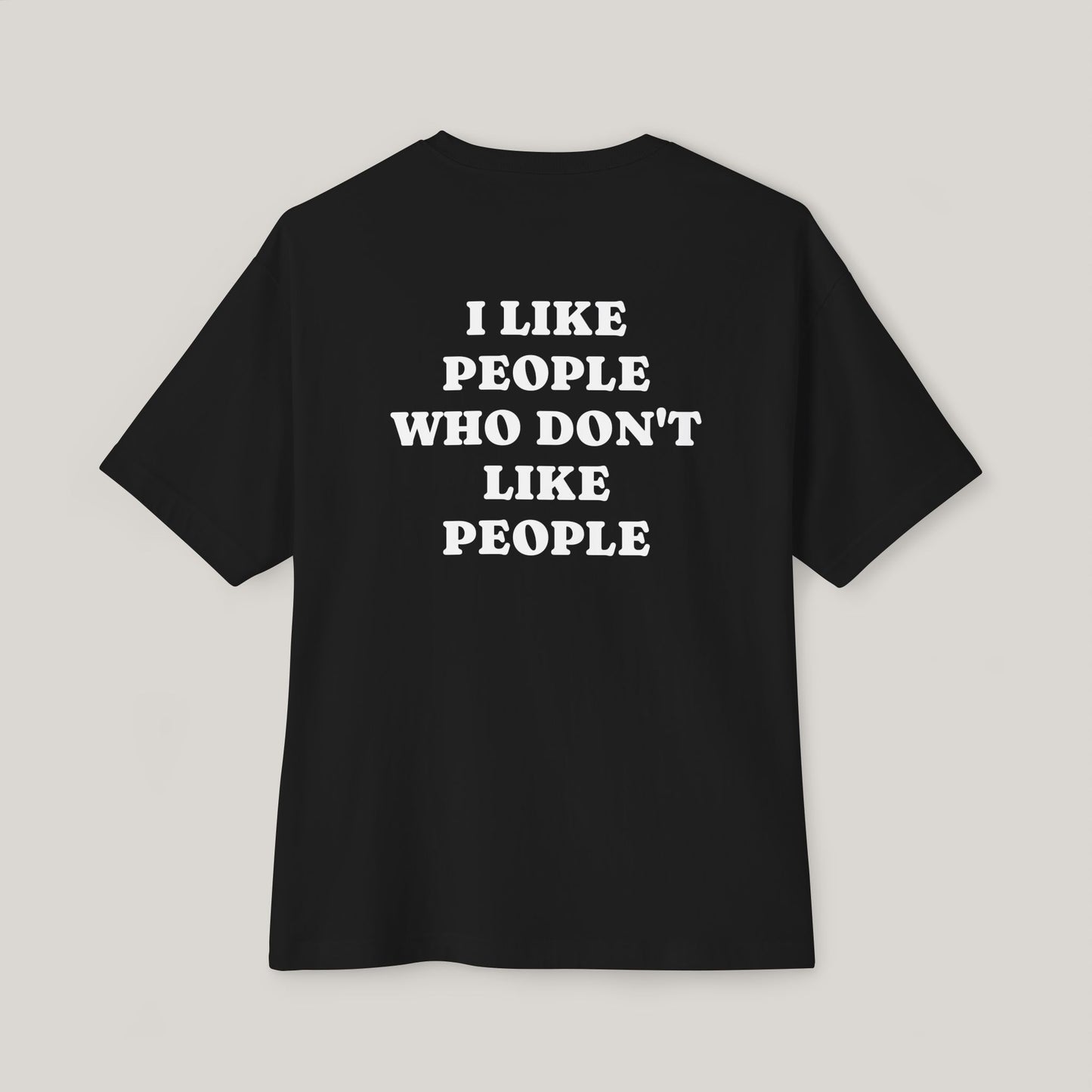 Funny Boxy T-Shirt with JOI - I LIKE PEOPLE