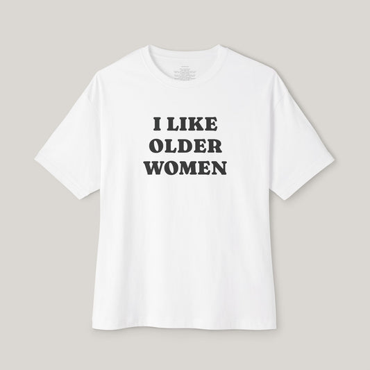 Funny Boxy T-Shirt with JOI - I LIKE OLDER WOMEN