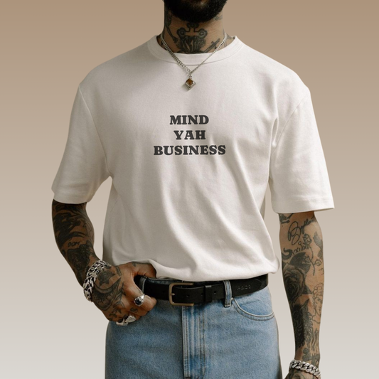 Funny Boxy T-Shirt with JOI - MIND YAH BUSINESS