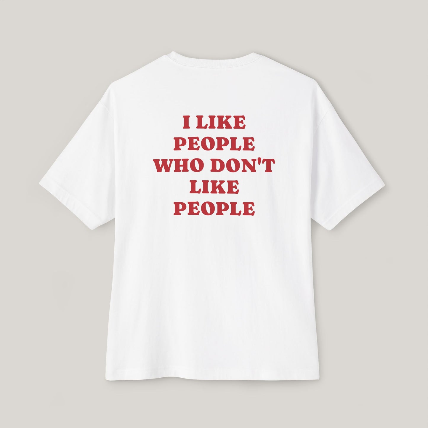 Funny Boxy T-Shirt with JOI - I LIKE PEOPLE